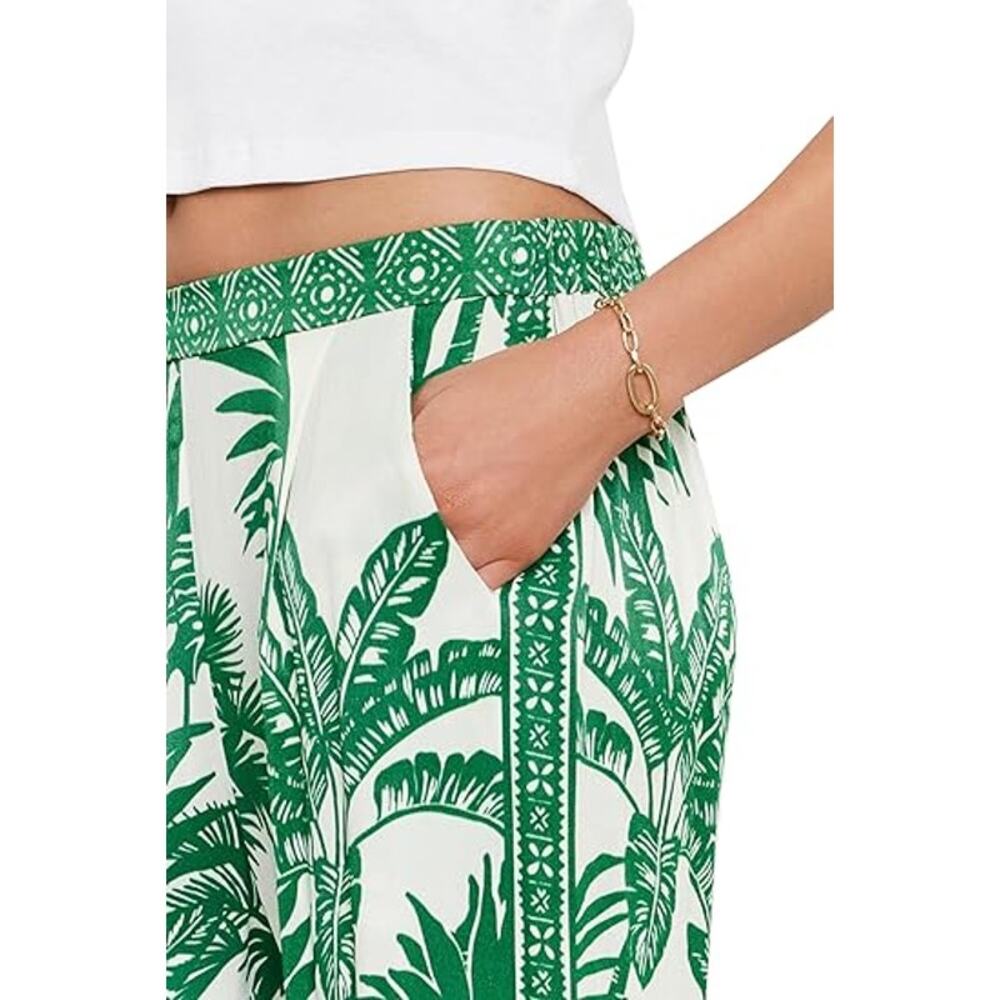 NWT! Velvet by Graham & Spencer Iris Palm Print Pants Women’s Large | Casual - Picture 3 of 9